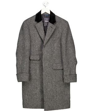 Brooks Brothers Grey Chesterfield Coat In Harris Tweed Wool UK S
