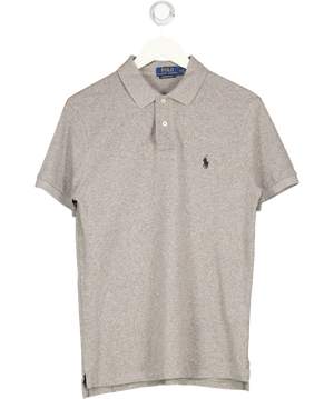 POLO RALPH LAUREN Grey Custom Slim Fit Polo Shirt UK M