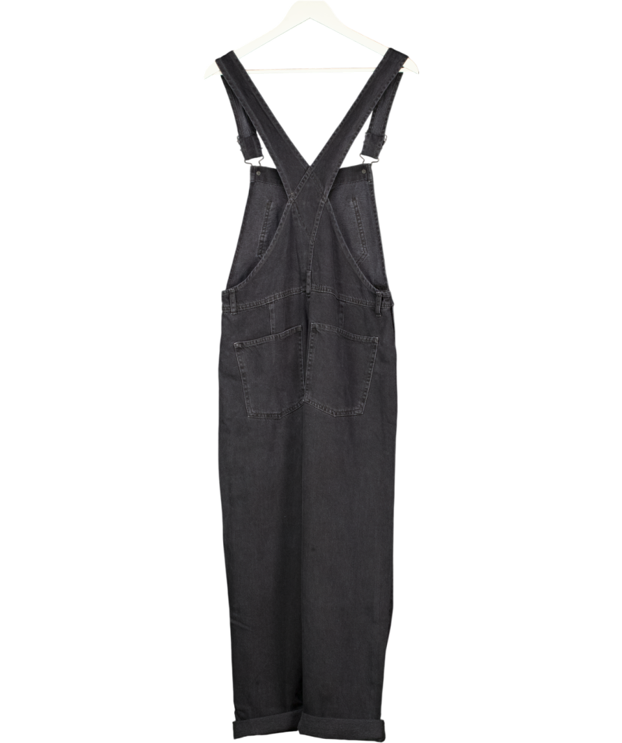 FREE PEOPLE X We The Free Ziggy Black Wash Denim Overall Dungarees UK XS