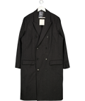 AllSaints Black Arcade Lapel-collar Relaxed-fit Wool-blend Coat UK 42" CHEST
