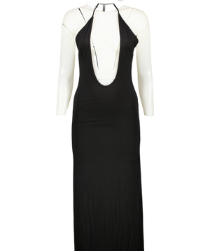 Uhlala by LL Black Backless Jersey Maxi Dress UK M