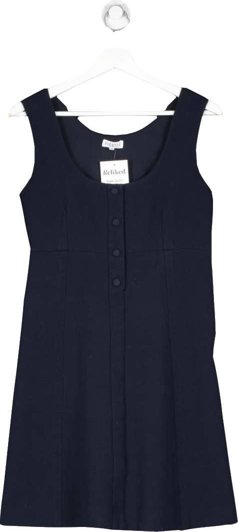 Claudie Pierlot Blue Mock Button Front Mini Dress UK 8