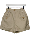 Isabel Marant Etoile Beige Palino High-rise Cotton Shorts UK 10