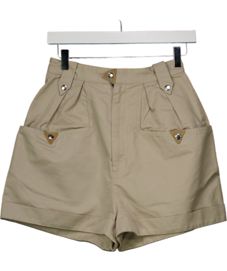 Isabel Marant Etoile Beige Palino High-rise Cotton Shorts UK 10