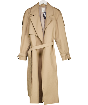 THE FRANKIE SHOP (Blossom) Rhodes Trench Coat Beige Longline Belted Trench Coat UK S/M