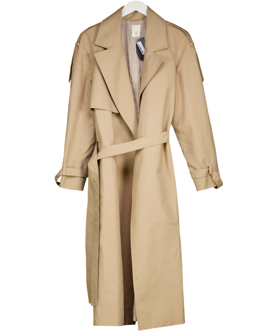 Blossom Beige Longline Belted Trench Coat UK S/M