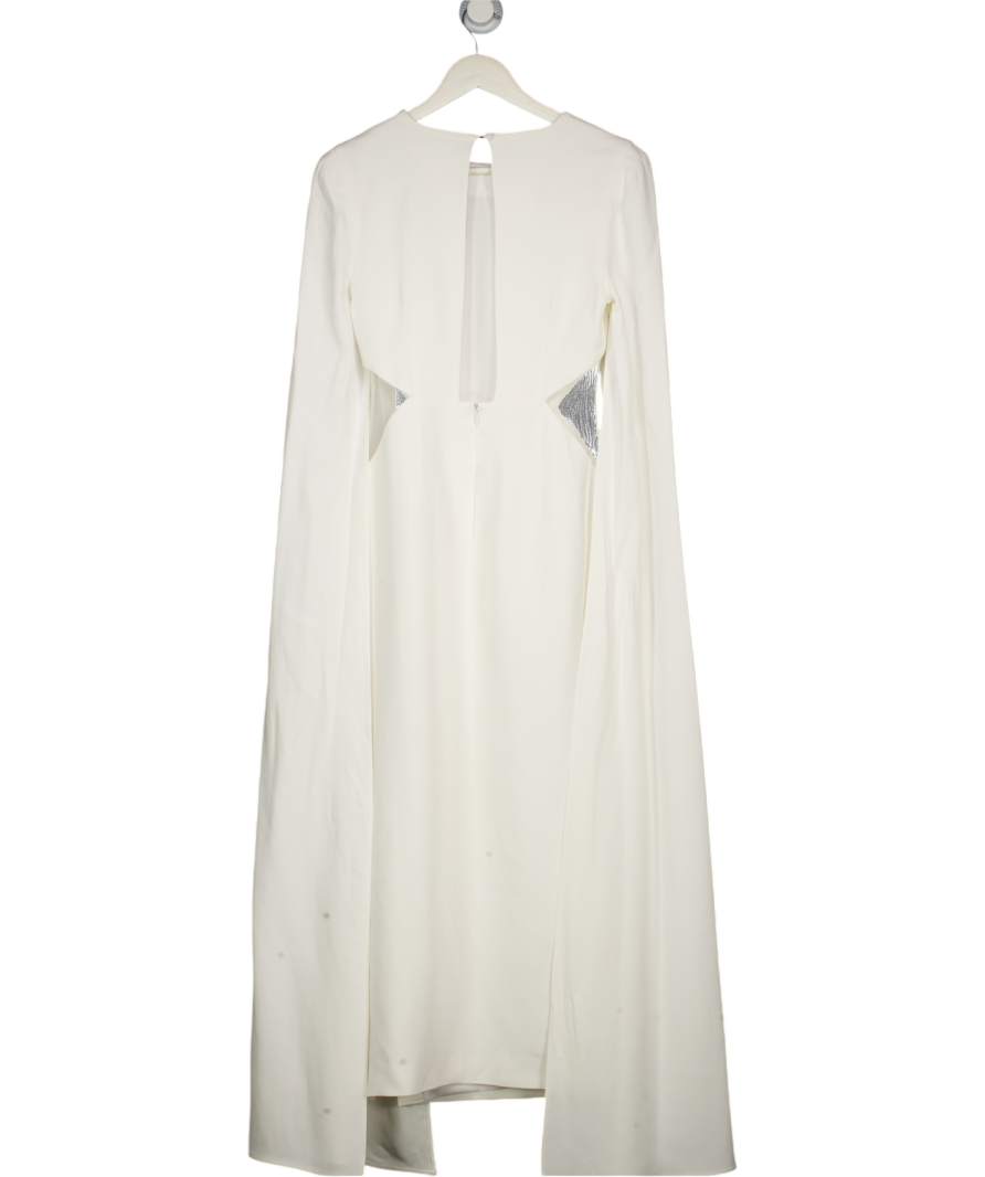 KAREN MILLEN Ivory White Stretch Viscose Cape Mesh Panel Midi Dress UK –  Reliked