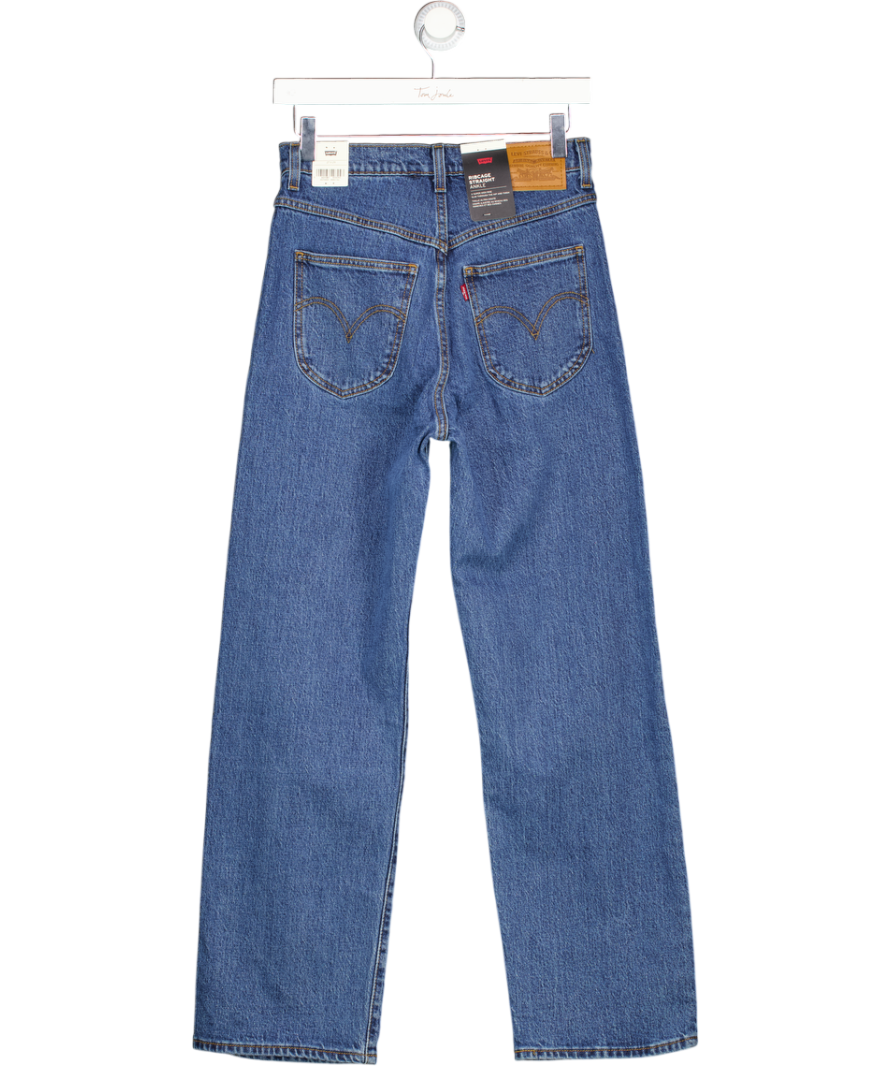 LEVI'S Mid Blue Ribcage Straight Jeans L29" W27