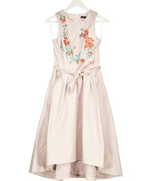 Karen Millen Nude Floral Embroidered Midi Dress UK 10