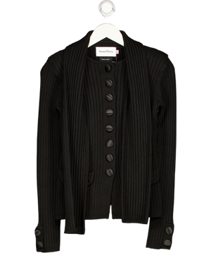 HOUSE OF SUNNY Black Power Peggy Scarf Soft Knit Cardigan UK 8