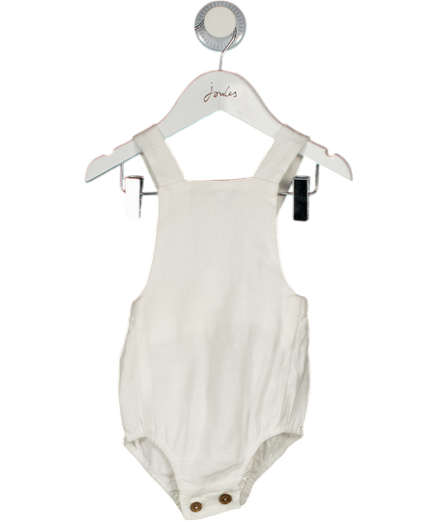 FREYA LILLIE White 100% Organic Linen Romper 3-6 Months