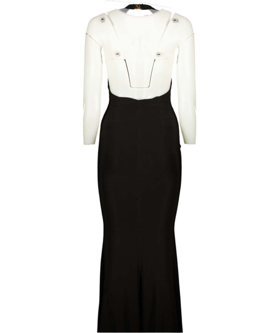 CLUB L Black Cowl Front Jersey Maxi Dress UK 8