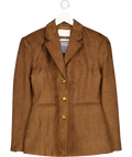 MESHKI Brown Sally Faux Suede Cinched Blazer - Milk Chocolate UK M