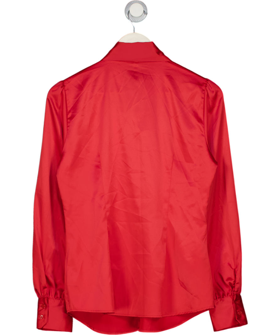 HAWES & CURTIS Red Pussybow Blouse Satin UK 12
