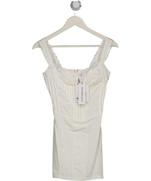 WITH JEAN White Lace Detail Layla Corset Mini Dress UK XS