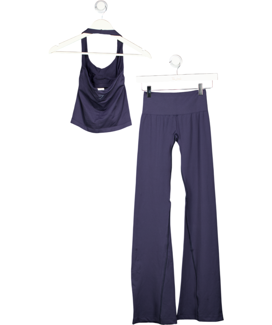 gymshark Blue Soft Sculpt Leggings And Soft Sculpt Halterneck UK XS
