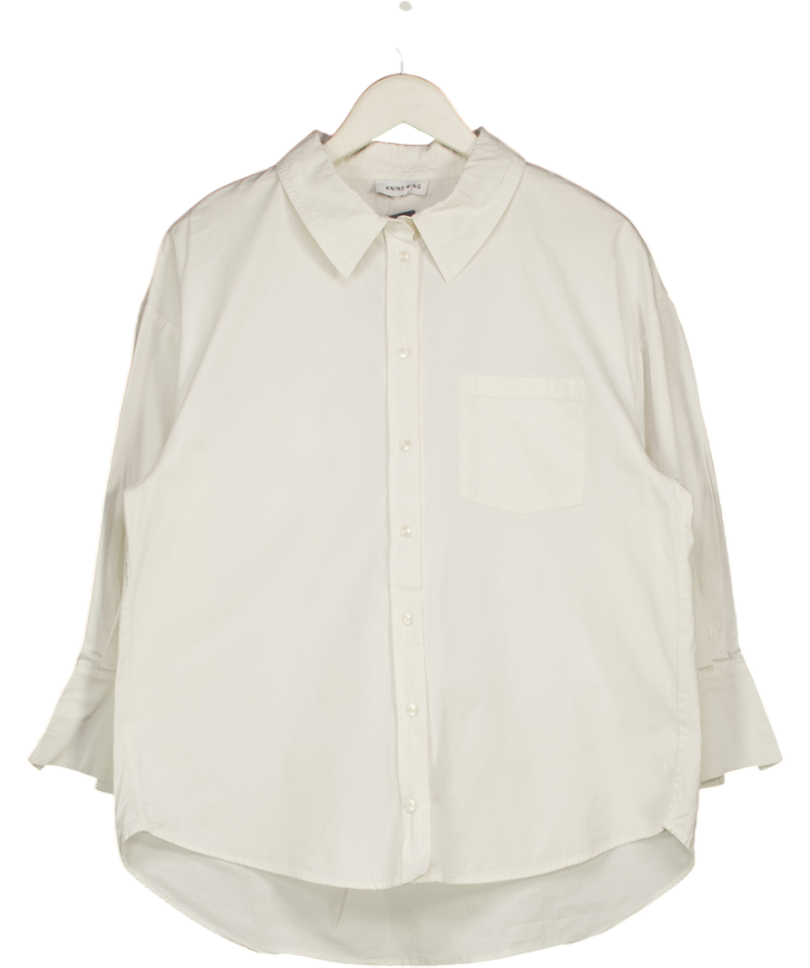 ANINE BING White 100% Cotton Oversize Shirt UK S