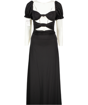 AGUA BENDITA Black Bali Cut-out Maxi Dress UK S