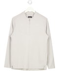 REISS Grey Castore Performance Quarter-zip Funnel Neck Top UK S