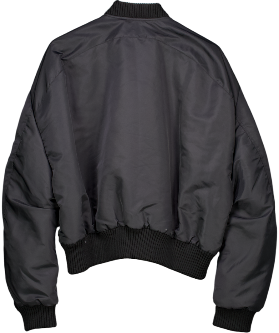 Jordan Luca Black Mock Neck Zip Up Bomber Jacket UK M