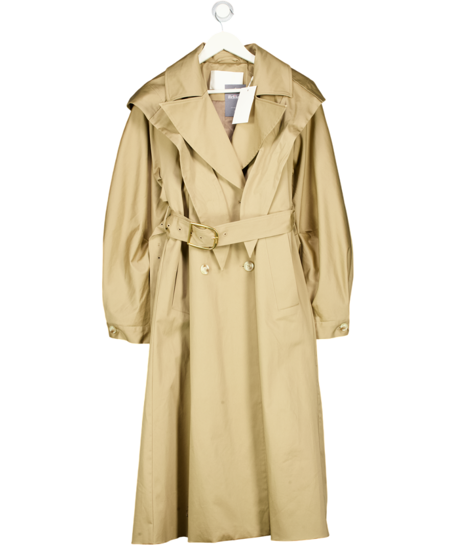 MAEBE Beige Sloan Hooded Gabardine Trench Coat UK M/L
