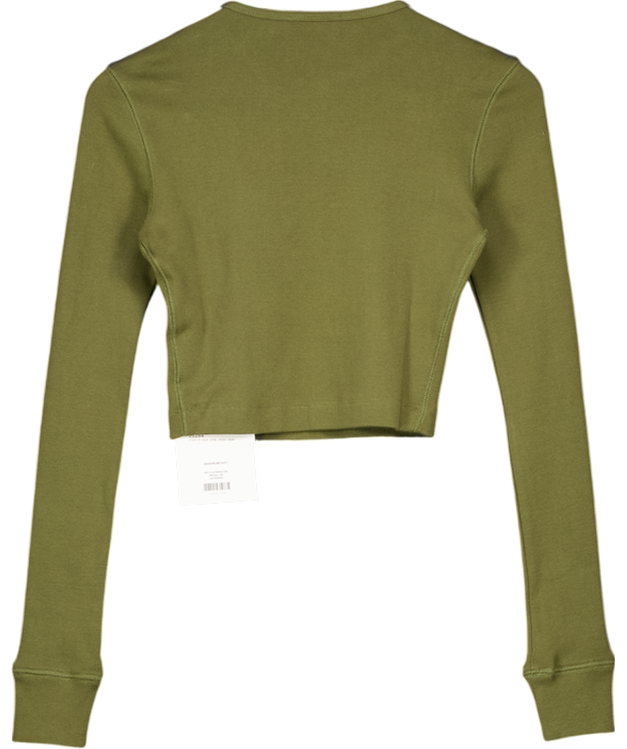 WARDROBE NYC X Hailey Bieber Long Sleeve Tee - Dark Military Green UK XS