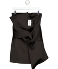 4th & Reckless Black Simone Bow-front Satin Mini Dress UK 6