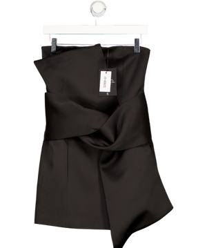 4th & Reckless Black Simone Bow-front Satin Mini Dress UK 6