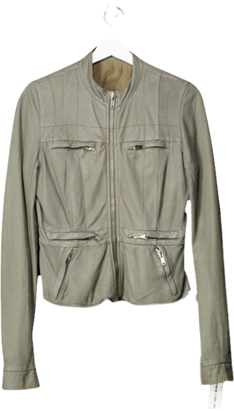 Rick owens grey leather jacket shop