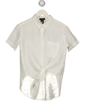 THEORY Hekanina White Linen Tie-front Top Szp UK 6