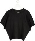 ANTHROPOLOGIE Black Short Bubble Sleeve Knit UK L