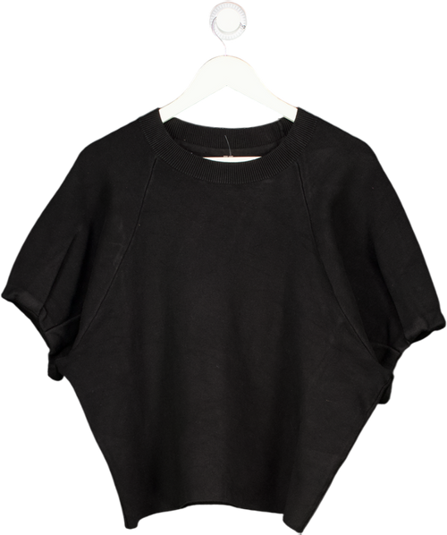 ANTHROPOLOGIE Black Short Bubble Sleeve Knit UK L