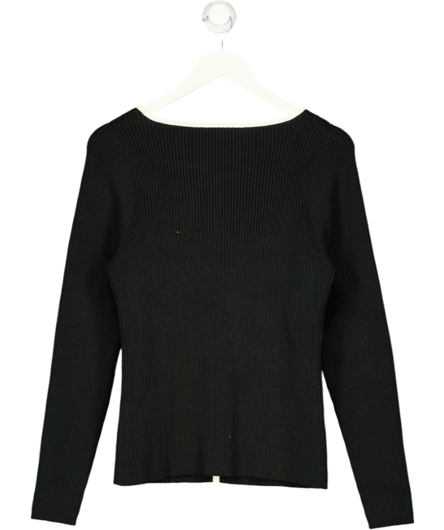 MARA HOFFMAN Black Naida Ribbed Stretch Organic Cotton-blend Sweater UK XXXL