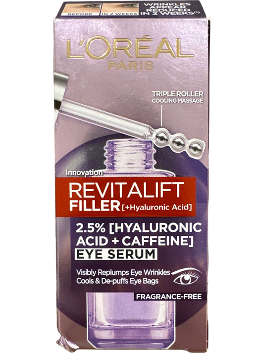 L'Oreal Paris Multi Revitalift Filler 2.5% Hyaluronic Acid + Caffeine Eye Serum