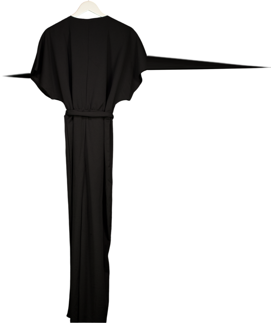 M&CO Black Belted Wrap Front Jumpsuit UK 18
