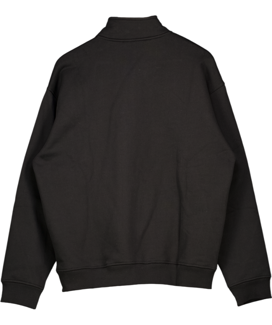 Icon Amsterdam Black The Milan Quarter Zip Sweater UK M