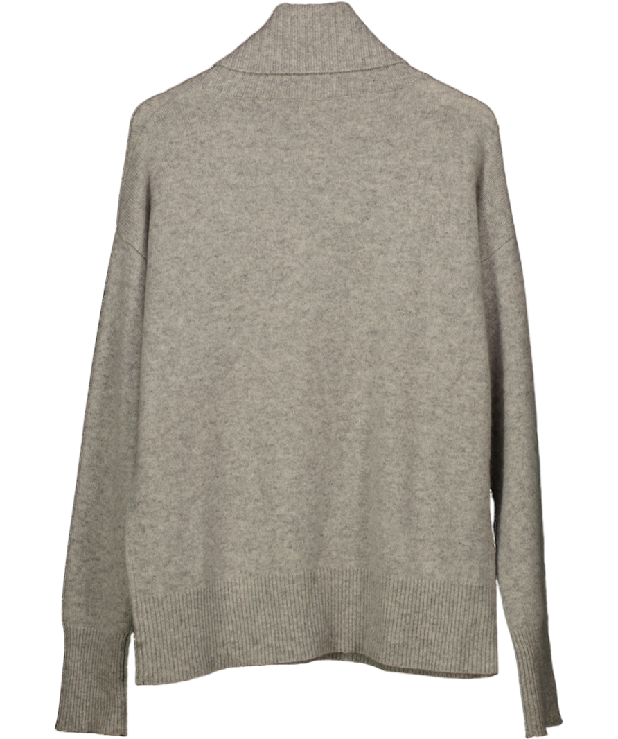 Lucy Nagle X The Fashion Bug Grey Oversize Virgin Wool & Cashmere Blend Roll Neck Jumper UK M