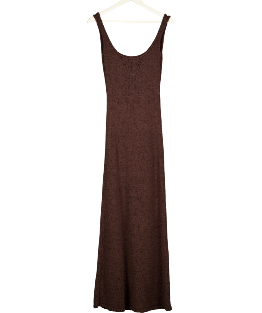 FAITHFUL THE BRAND Florence Knit Maxi Dress  - Carob Brown UK M