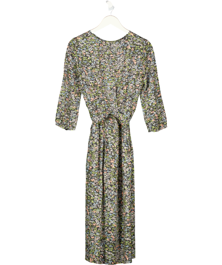 Vanessa Seward Blue Floral Multi Coloured Silk Midi Dress UK 10