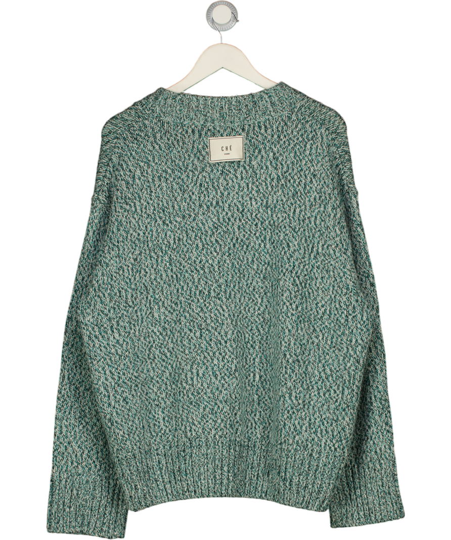 CHE STUDIOS Green Yuri V-neck Jumper UK M