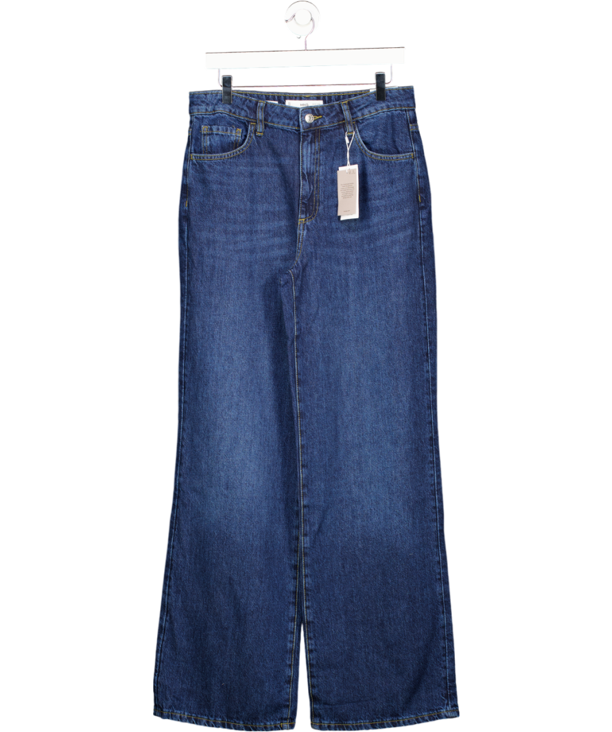 MANGO Blue Danila High-waisted Wide-leg Jeans UK 12