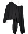 Adanola X Pernille Teisbaek 2-piece Black Asymmetric Zip Jacket And Track Pants UK S