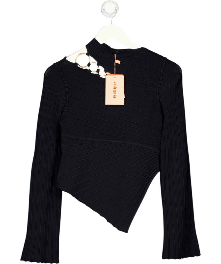 Cult Gaia Black Ekko Knit Top UK S