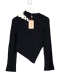 Cult Gaia Black Ekko Knit Top UK S
