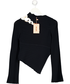 Cult Gaia Black Ekko Knit Top UK S