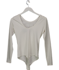 Spanx Cream Long Sleeve Bodysuit UK M