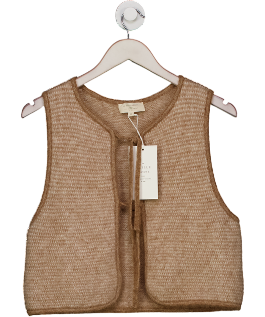 Sezane Beige Merino Wool & Kid Mohair Blend Pepy Waistcoat Top UK M