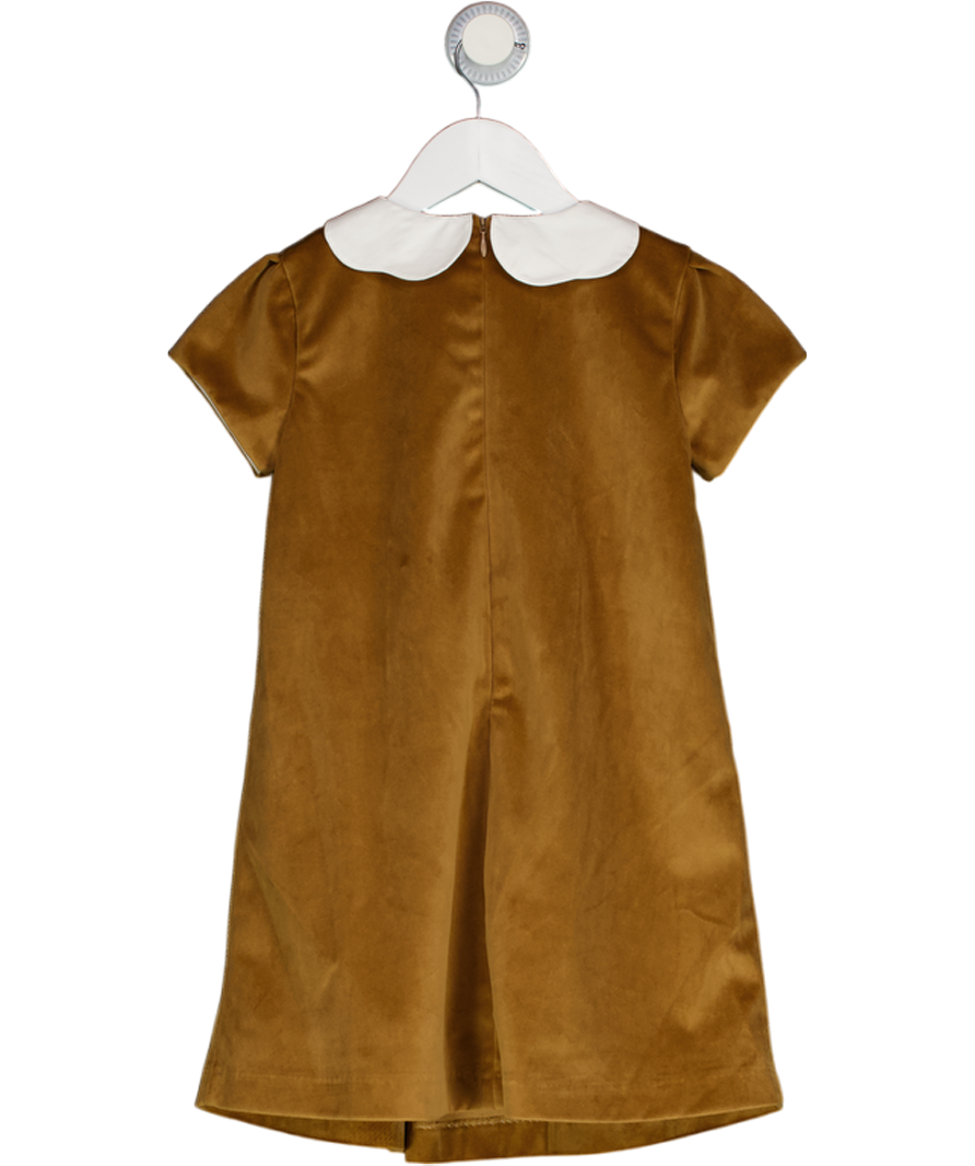 BEATRICE & GEORGE Brown Velvet Embellished Button Occasion Dress 8 Years