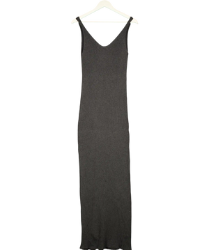 Nu-In Charcoal Grey Ribbed Knit Strappy Maxi Dress UK 8