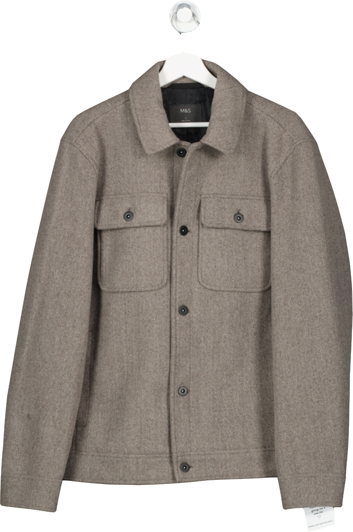 M&S Grey Button Through Jacket UK L
